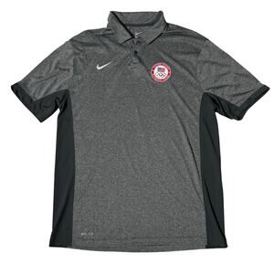 United States Olympic Team Nike Dri-Fit Heather Gray Polo Shirt Men’s Size L